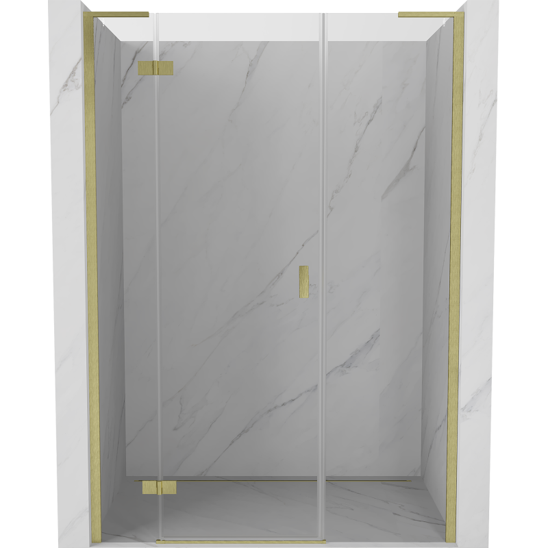 Mexen Mist-H L ușă de duș rabatabilă stânga 150 cm, transparent, auriu periat - 8A5L-150-001-55-00-L