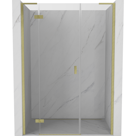 Mexen Mist-H L ușă de duș rabatabilă stânga 150 cm, transparent, auriu periat - 8A5L-150-001-55-00-L