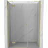 Mexen Mist-H L ușă de duș rabatabilă stânga 150 cm, transparent, auriu periat - 8A5L-150-001-55-00-L