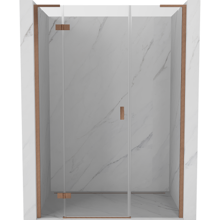 Mexen Mist-H L ușă duș batantă stânga 135 cm, transparent, cupru periat - 8A5L-135-001-65-00-L