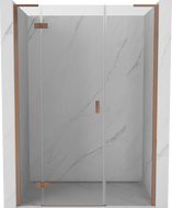 Mexen Mist-H L ușă duș batantă stânga 135 cm, transparent, cupru periat - 8A5L-135-001-65-00-L