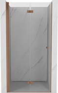 Mexen Mist-F uși de duș pliante stânga 85 cm, transparent, cupru periat - 8A6-085-000-65-00-L