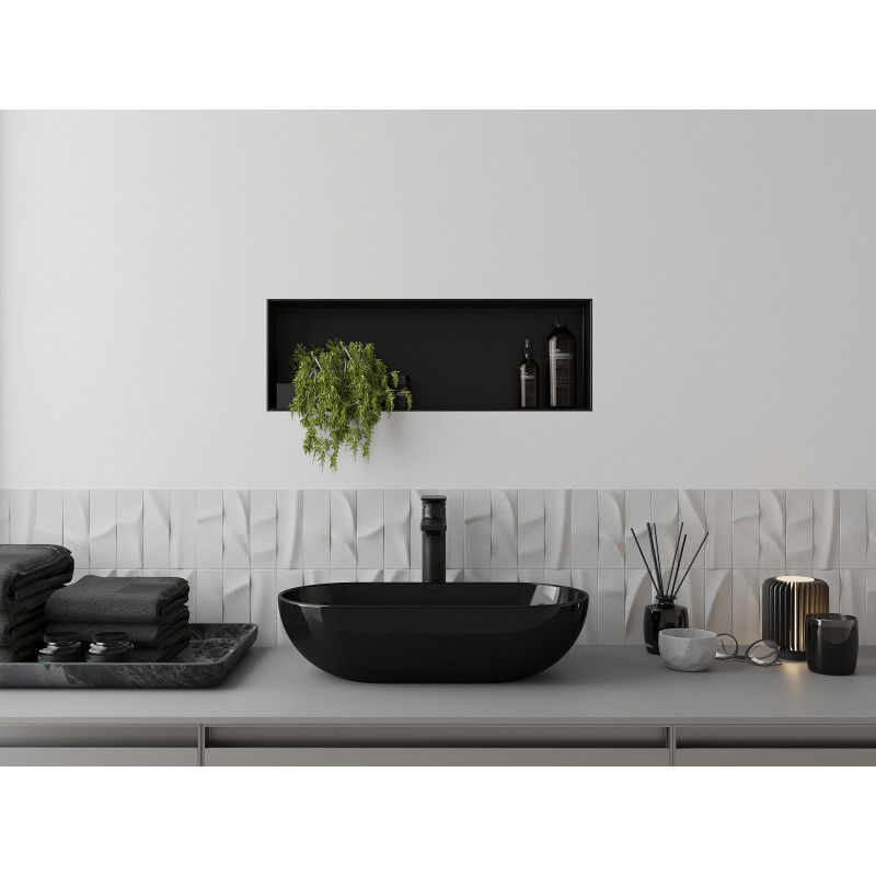 Mexen X-Wall-NR raft încastrat fără flanșă 60 x 20 cm, negru - 1971602010