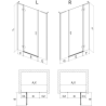 Mexen Mist-H L ușă de duș pivotantă stânga 150 cm, transparentă, neagră - 8A5L-150-001-70-00-L