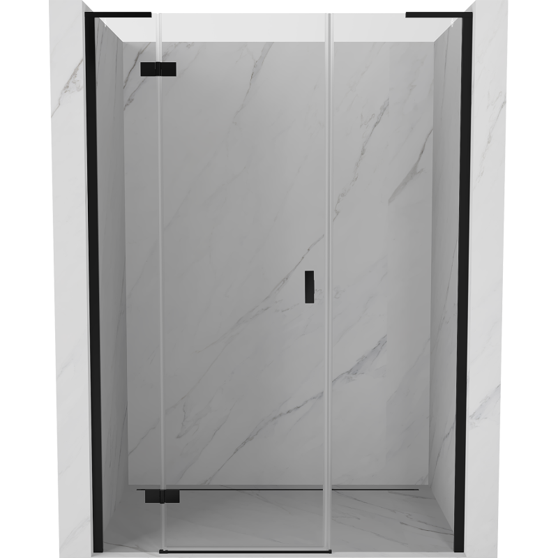 Mexen Mist-H L ușă de duș pivotantă stânga 150 cm, transparentă, neagră - 8A5L-150-001-70-00-L