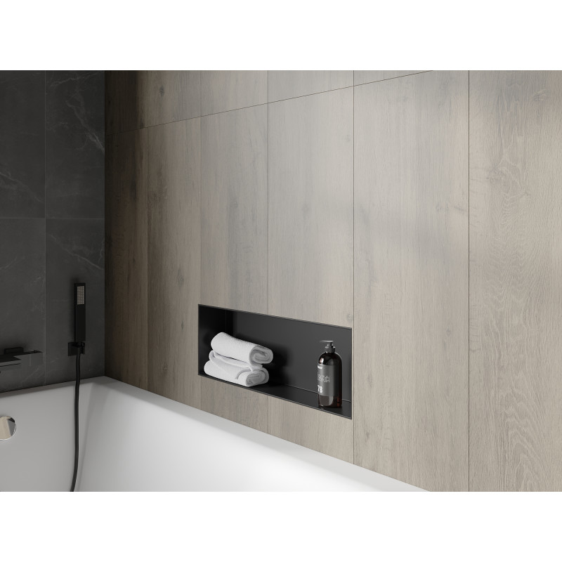 Mexen X-Wall-NR raft încastrat fără margine 60 x 20 cm, negru - 1971602010