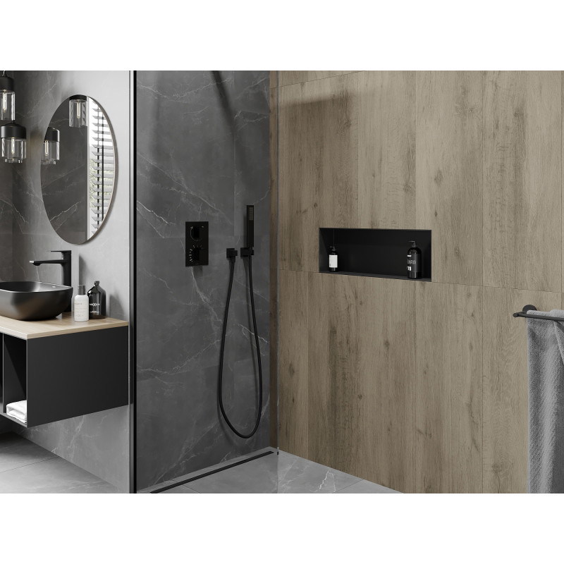 Mexen X-Wall-NR raft de nișă fără flanșă 60 x 20 cm, negru - 1971602010