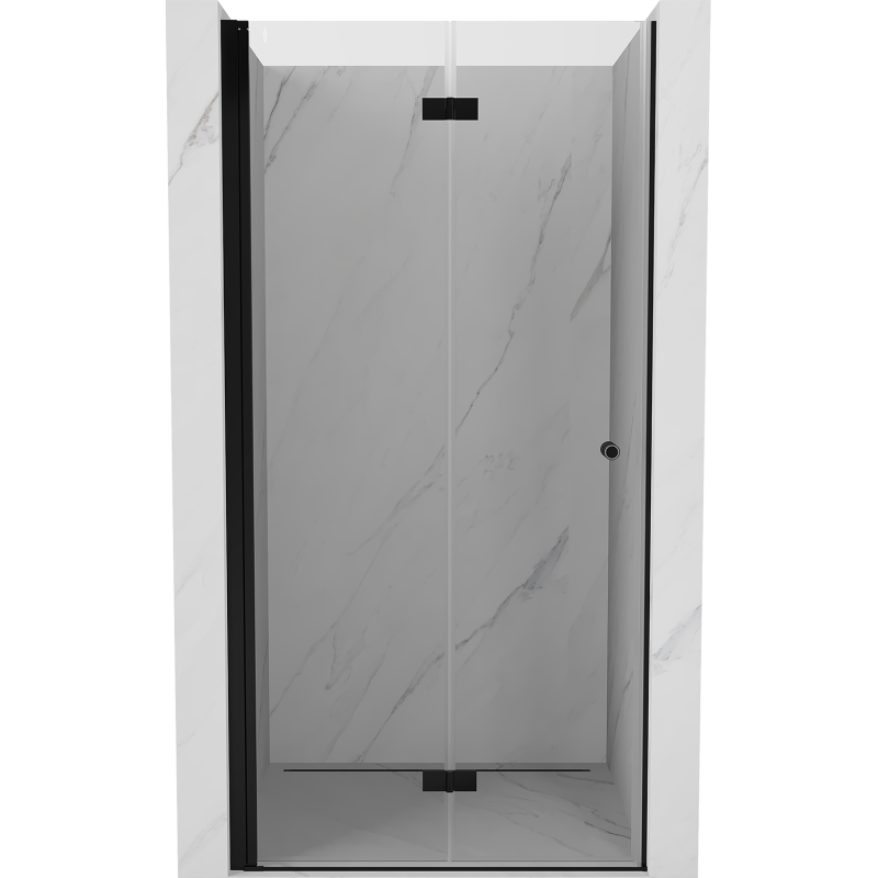 Mexen Mist-F 80 cm uși de duș pliante stânga, transparent, negre - 8A6-080-000-70-00-L