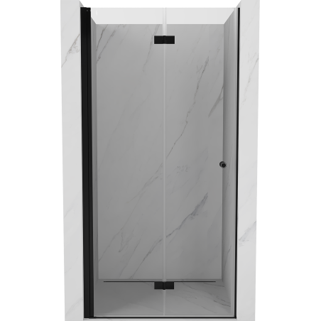 Mexen Mist-F 80 cm uși de duș pliante stânga, transparent, negre - 8A6-080-000-70-00-L