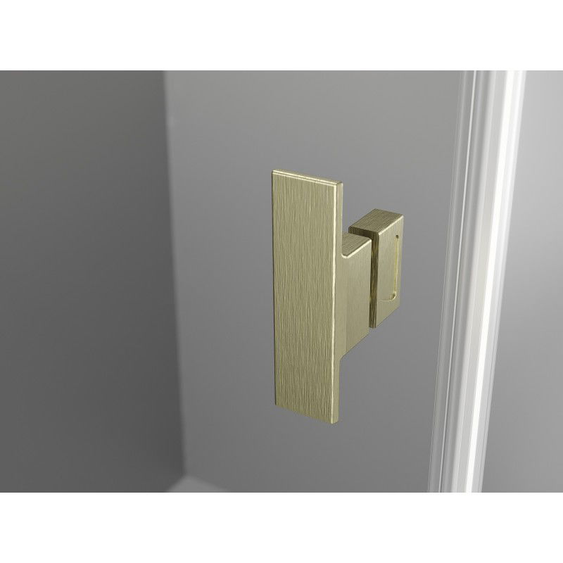 Mexen Mist-H L Duo cabină de duș cu uși batante 90 x 90 cm, transparent, auriu periat - 8A5L-090L-090P-55-00