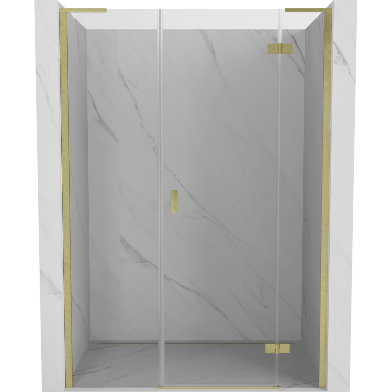 Mexen Mist-H L ușă de duș pivotantă dreapta 140 cm, transparentă, auriu periat - 8A5L-140-001-55-00-P