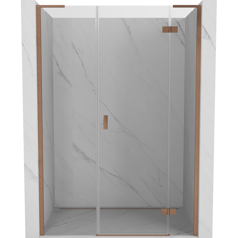 Mexen Mist-H L ușă de duș cu balamale dreapta 145 cm, transparent, cupru periat - 8A5L-145-001-65-00-P