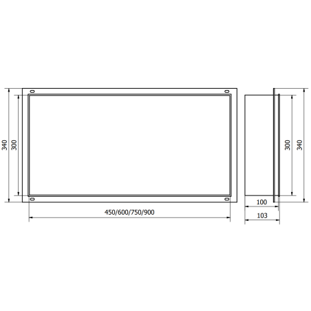 Mexen X-Wall-NR raft încastrat fără guler de mascare 60 x 30 cm, Aurie - 1951603010