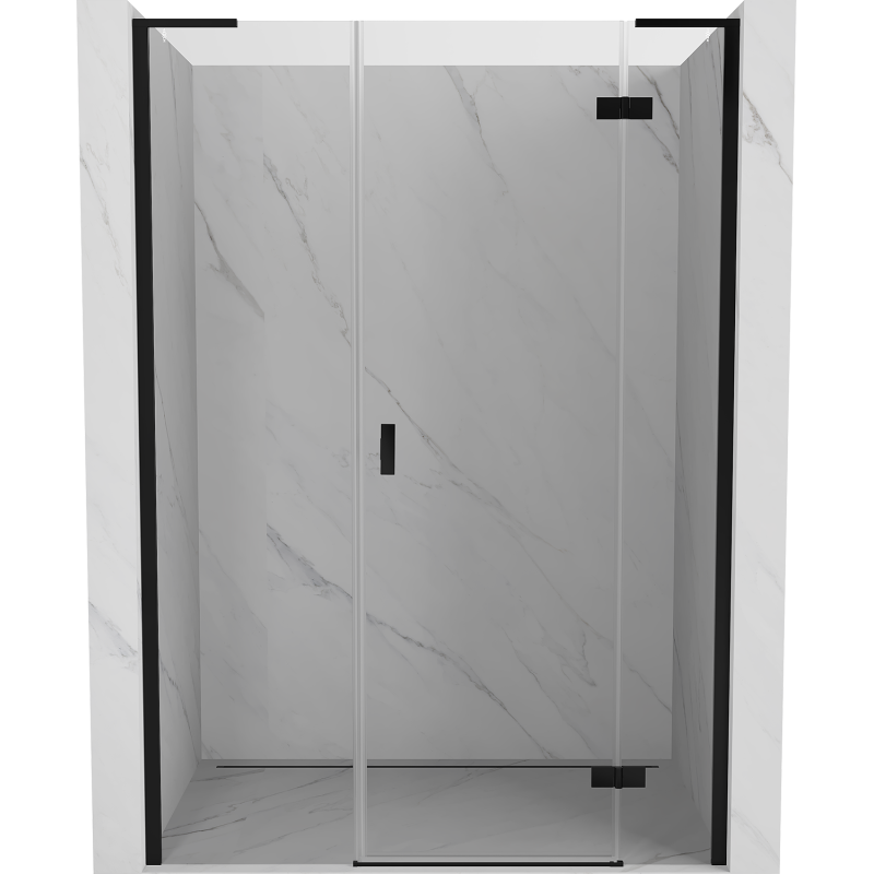 Mexen Mist-H L uși de duș batante dreapta 135 cm, transparent, negru - 8A5L-135-001-70-00-P
