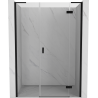Mexen Mist-H L uși de duș batante dreapta 135 cm, transparent, negru - 8A5L-135-001-70-00-P