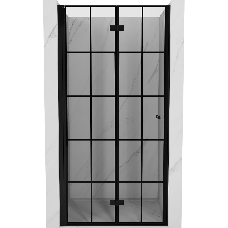 Mexen Mist-F uși de duș pliabile stânga 60 cm, grilaj negru, negru - 8A6-060-000-70-77-L