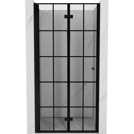 Mexen Mist-F uși de duș pliabile stânga 100 cm, grilaj negru, negru - 8A6-100-000-70-77-L