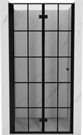 Mexen Mist-F ușă de duș pliabilă stânga 120 cm, grilaj negru, negru - 8A6-120-000-70-77-L