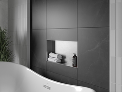 Mexen X-Wall-NR perem nélküli falba süllyesztett polc 60 x 30 cm, inox - 1911603010