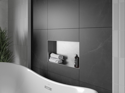 Mexen X-Wall-NR süllyesztett polc perem nélkül 60 x 30 cm, inox - 1911603010