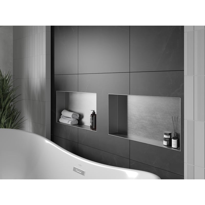 Mexen X-Wall-NR etajeră încastrată fără flanșă 60 x 30 cm, inox - 1911603010
