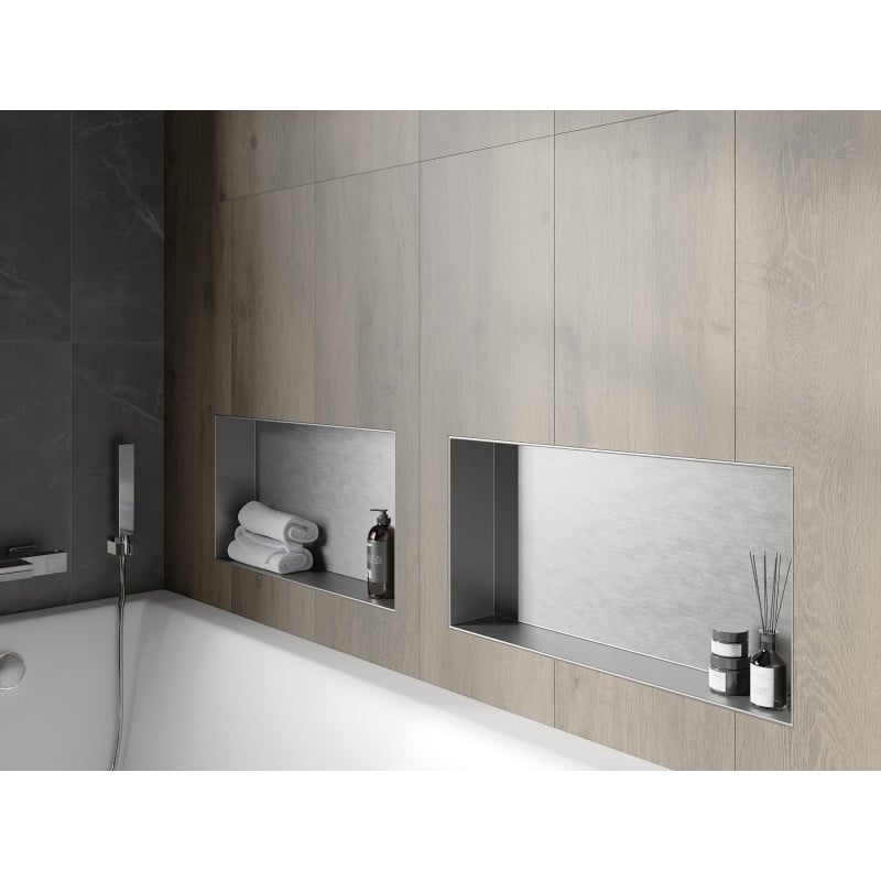 Mexen X-Wall-NR etajeră încastrată fără flanșă 60 x 30 cm, inox - 1911603010