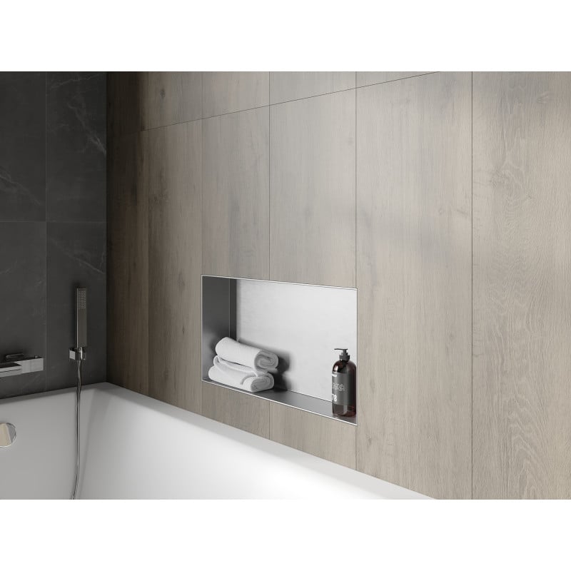 Mexen X-Wall-NR etajeră încastrată fără flanșă 60 x 30 cm, inox - 1911603010