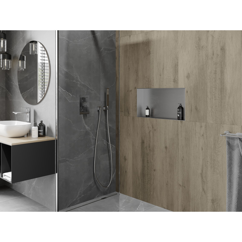 Mexen X-Wall-NR raft încastrat fără flanșă 60 x 30 cm, inox - 1911603010
