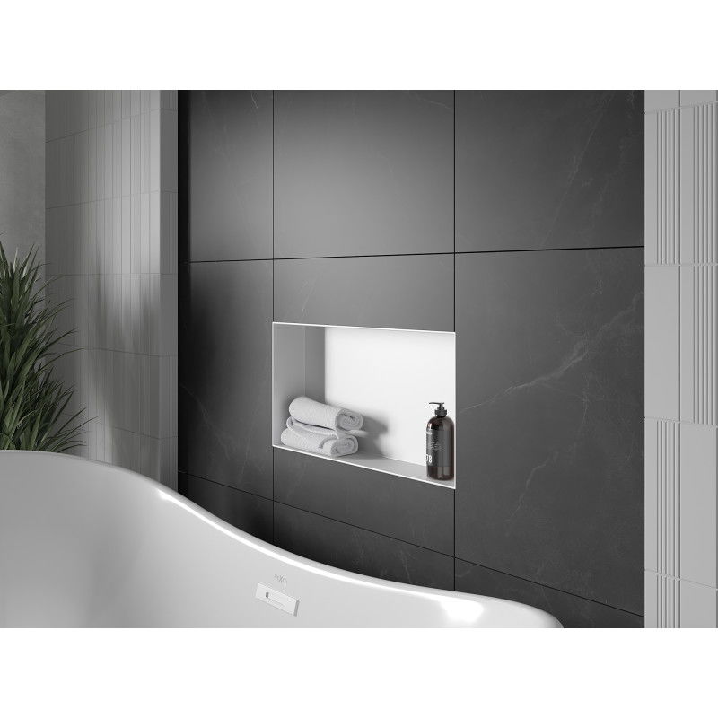 Mexen X-Wall-NR raft încastrat fără flanșă 60 x 30 cm, alb - 1921603010