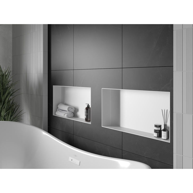 Mexen X-Wall-NR raft încastrat fără flanșă 60 x 30 cm, alb - 1921603010