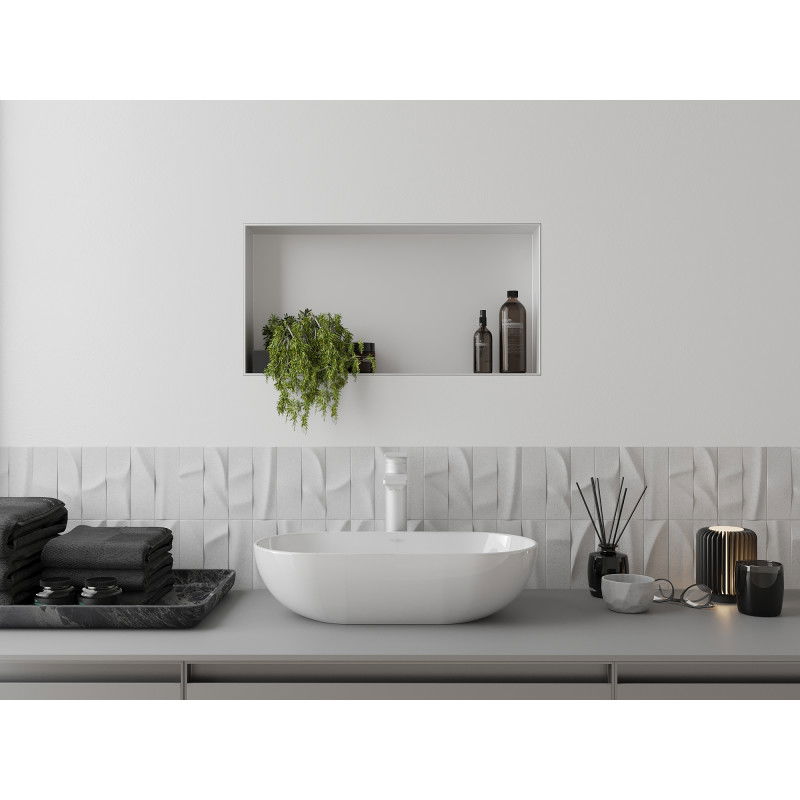 Mexen X-Wall-NR raft încastrat fără flanșă 60 x 30 cm, alb - 1921603010