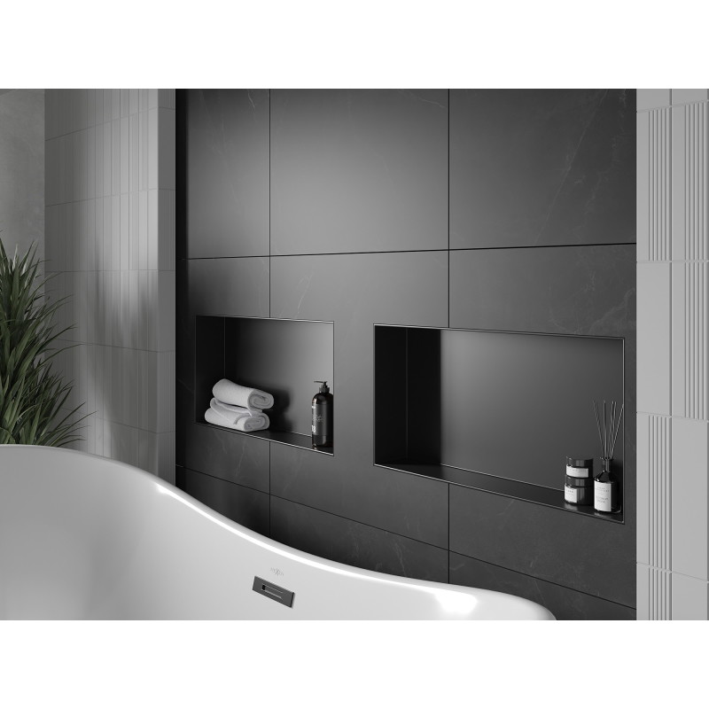 Mexen X-Wall-NR raft încastrat fără margine 60 x 30 cm, negru - 1971603010
