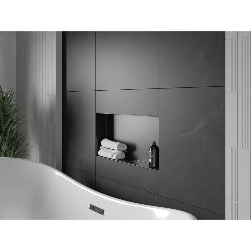 Mexen X-Wall-NR raft încastrat fără flanșă 60 x 30 cm, negru - 1971603010