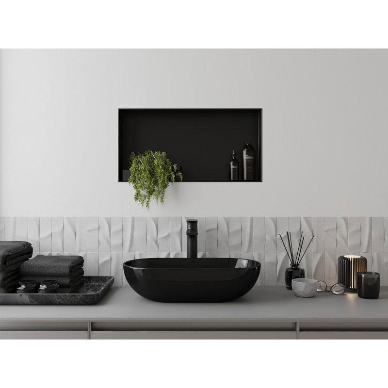 Mexen X-Wall-NR raft încastrat fără flanșă 60 x 30 cm, negru - 1971603010