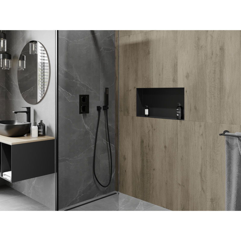 Mexen X-Wall-NR raft încastrat fără flanșă 60 x 30 cm, negru - 1971603010