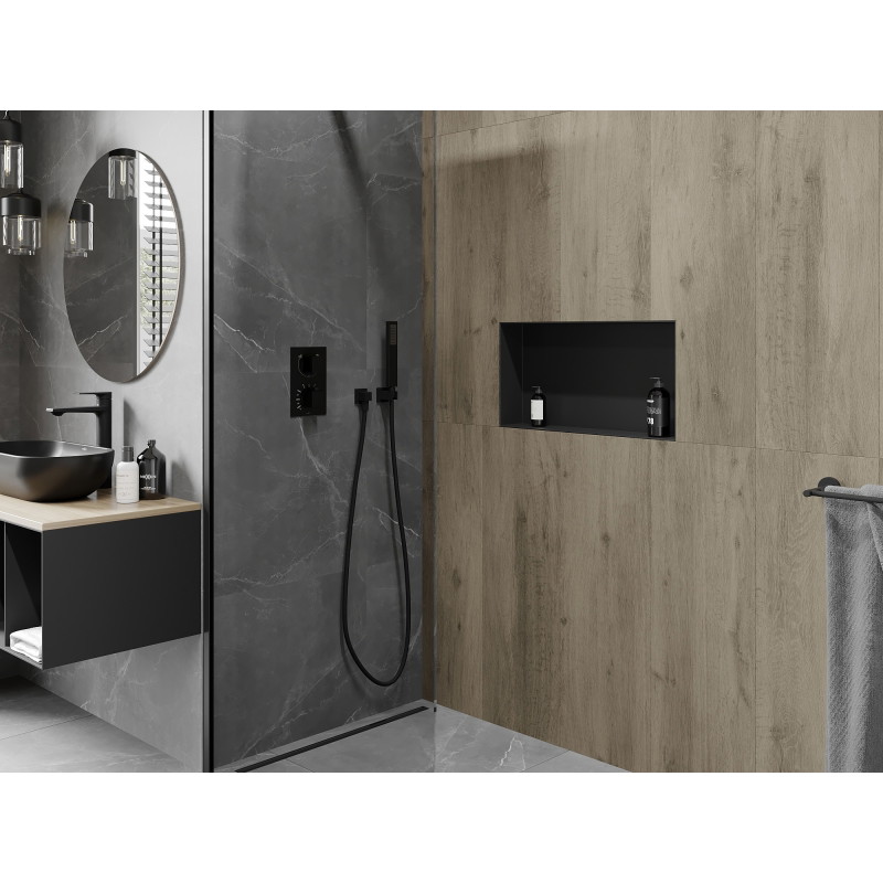 Mexen X-Wall-NR raft încastrat fără margine 60 x 30 cm, negru - 1971603010