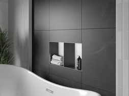 Mexen X-Wall-NR perem nélküli beépítési polc, 60 x 30 cm, inox - 1911603010S