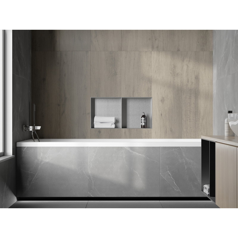 Mexen X-Wall-NR perem nélküli beépítési polc, 60 x 30 cm, inox - 1911603010S