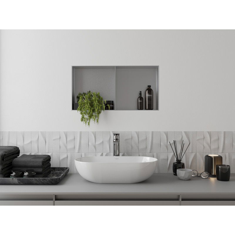 Mexen X-Wall-NR fülke nélküli polc 60 x 30 cm-es polccal, inox - 1911603010S