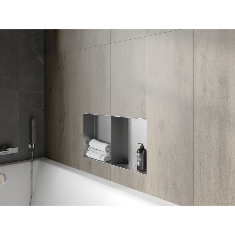 Mexen X-Wall-NR falc nélküli beépített polc 60 x 30 cm, inox - 1911603010S