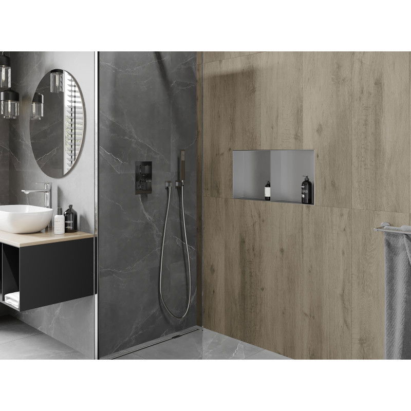 Mexen X-Wall-NR polță încastrată fără flanșă cu raft 60 x 30 cm, inox - 1911603010S