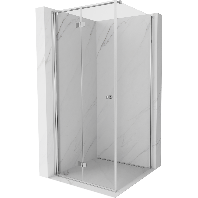 Cabină de duș Mexen Mist-F T pliată stânga 95 x 95 cm, transparent, crom - 8A6T-095-095-01-00-L
