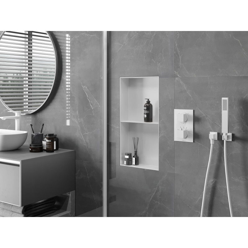 Mexen X-Wall-NR raft încastrat fără colțar cu raft 60 x 30 cm, alb - 1921603010S