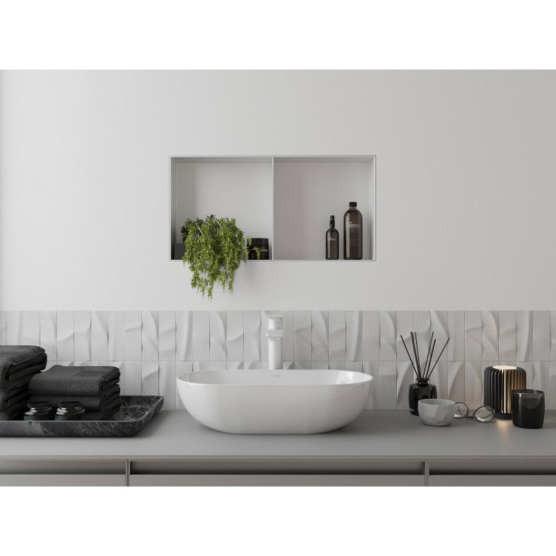 Mexen X-Wall-NR raft încastrat fără colțar cu raft 60 x 30 cm, alb - 1921603010S