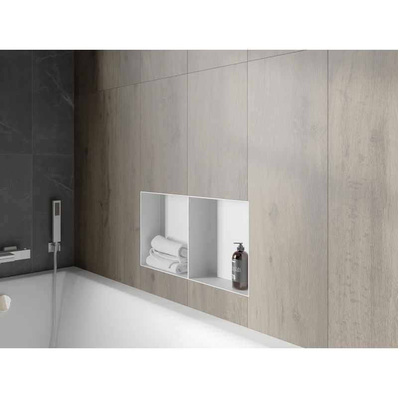 Mexen X-Wall-NR raft încastrat fără colțar cu raft 60 x 30 cm, alb - 1921603010S