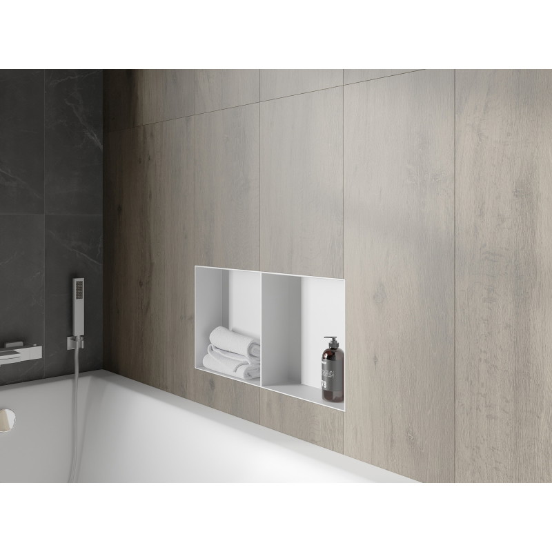 Mexen X-Wall-NR raft încastrat fără flanșă cu poliță 60 x 30 cm, alb - 1921603010S