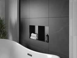 Mexen X-Wall-NR raft incastrat fără flanșă cu poliță 60 x 30 cm, negru - 1971603010S