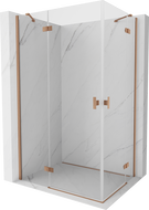 Cabină de duș cu uși batante Mexen Mist H Duo 75 x 120 cm, transparent, cupru periat - 8A5-075L-120P-65-00