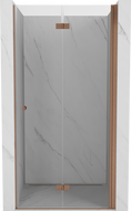 Mexen Mist-F csuklós zuhanyajtó jobb 80 cm, átlátszó, matt réz - 8A6-080-000-65-00-P