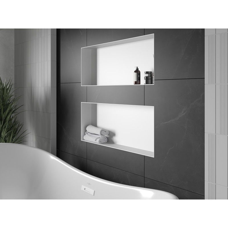 Mexen X-Wall-NR raft încastrat fără flanșă 75 x 30 cm, alb - 1921753010